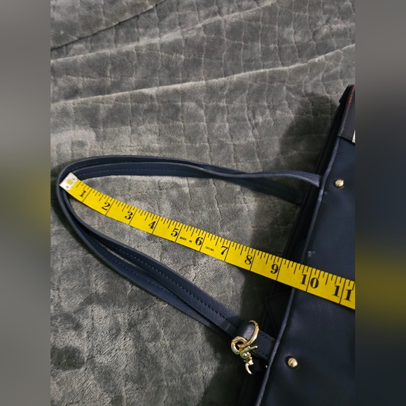 TOMMY HILFIGER NAVY BLUE RED WHITE SHOPPER TOTE BAG PURSE W/ POUCH. Brand new - Picture 16 of 17
